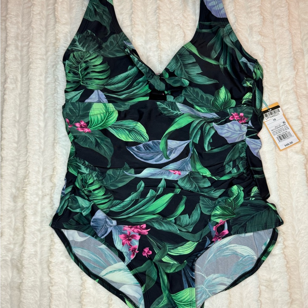 Tropical Green woman’s one piece swimsuit